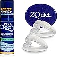 ZQuiet, Anti-Snoring Mouthpiece (Blue) + Cleaner (1.5oz Bottle), Starter Pack with 2 Sizes, Made in USA, BPA-Free, Medical-Grade Material, Clear