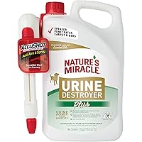 Nature's Miracle Urine Destroyer Plus for Dogs with AccuShot® Continous Power Sprayer, 1.33 Gallons, for Tough Pet Urine Mess