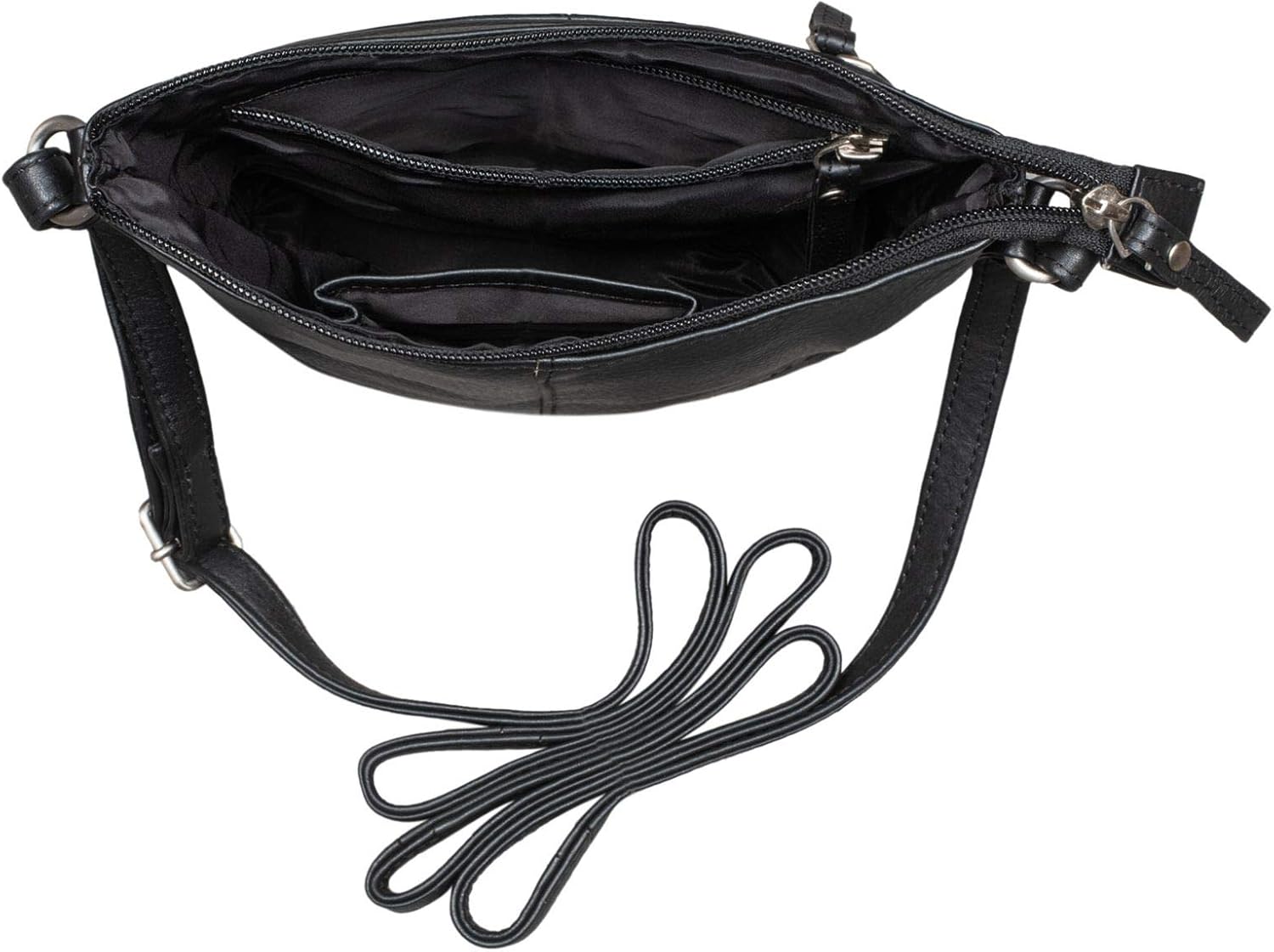 STILORD "Leila" Mini Leather Handbags for Ladies Vintage Shoulder Bag Small for Festival Disco Party XS Modern Crossbody Bag Women Genuine Leather Colour:Black - Image 5