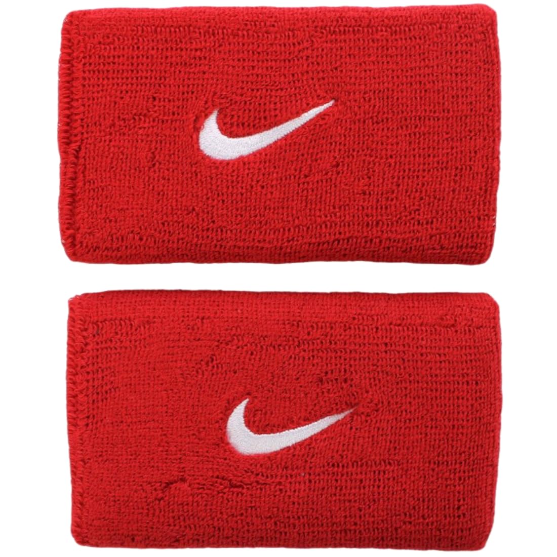 Nike Swoosh Double Wide Wristband Sweatband, Unisex, Swoosh Doublewide Wristbands, varsity red/Black, OSFM