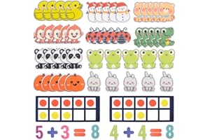 CHEFAN Felt Ten-Frame Set Math Manipulative Counter for Elementary, Numbers Learning Counting Toy for Kids, Montoessori Math 