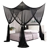 Mengersi Bed Canopy,Canopy Bed Curtains Bed Drapes for Full Queen King Size Bed,Mosquito Net Bed Curtains for Patio Indoor Ou