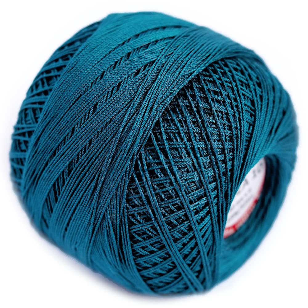 Ariadna Cotton Crochet Thread Size 10, Fine Yarn (574yd / 525m), Luxurious Feel Crochet and Knitting (3.52oz / 100g), (1644), Navy