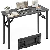 XBurmo Folding Desk Foldable Table, No Assembly 35.8" Foldable Desk Space-Saving Workstation for Small Space, Computer Table, Flat Storage for Home Office, Bedroom, Dorm, Study Room, Marble Greige