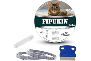 FIPUKIN Flea and Tick Collar for Cats | 8-Month Waterproof Protection, Adjustable & Safe with Natural Oils | Charity Donation per Purchase