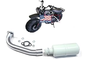 ARSPORT Exhaust With Muffler for: Mega Moto 212cc Pro, RB200, RT200, Coleman B200C, Monster Moto Classic 212cc, Mega Moto MM-B212-MXS Gas Powered Mini Bike.
