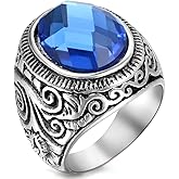 Flongo Men's Vintage Stainless Steel Statement Ring Celtic Knot Class Band
