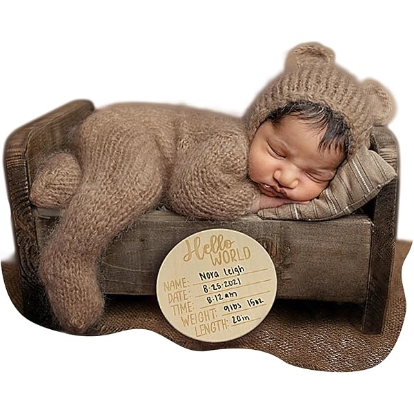 Newborn Hats Props Photography Baby Hat Pillow Romper Bodysuits Outfit - 0-3 - A