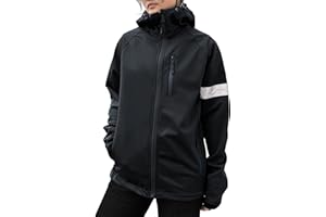 Wulibike Cycling Jackets for Womens Running Jacket Winter Thermal Reflective Hoodie Windproof Coat With 6 Pockets