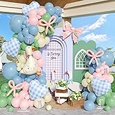 138Pcs Silly Goose is Almost Loose Balloon Arch Kit, Pastel Pink Yellow Dusty Blue Green Balloons with Goose Bow Heart Foil Balloons for Girls 1st Birthday Goose Baby Shower Party Decorations