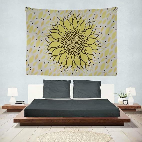 Amazon.com: Tapestry Wall Hanger Cartoon Beautiful Sunflower Print Wall Hang Tapestry Boho ...