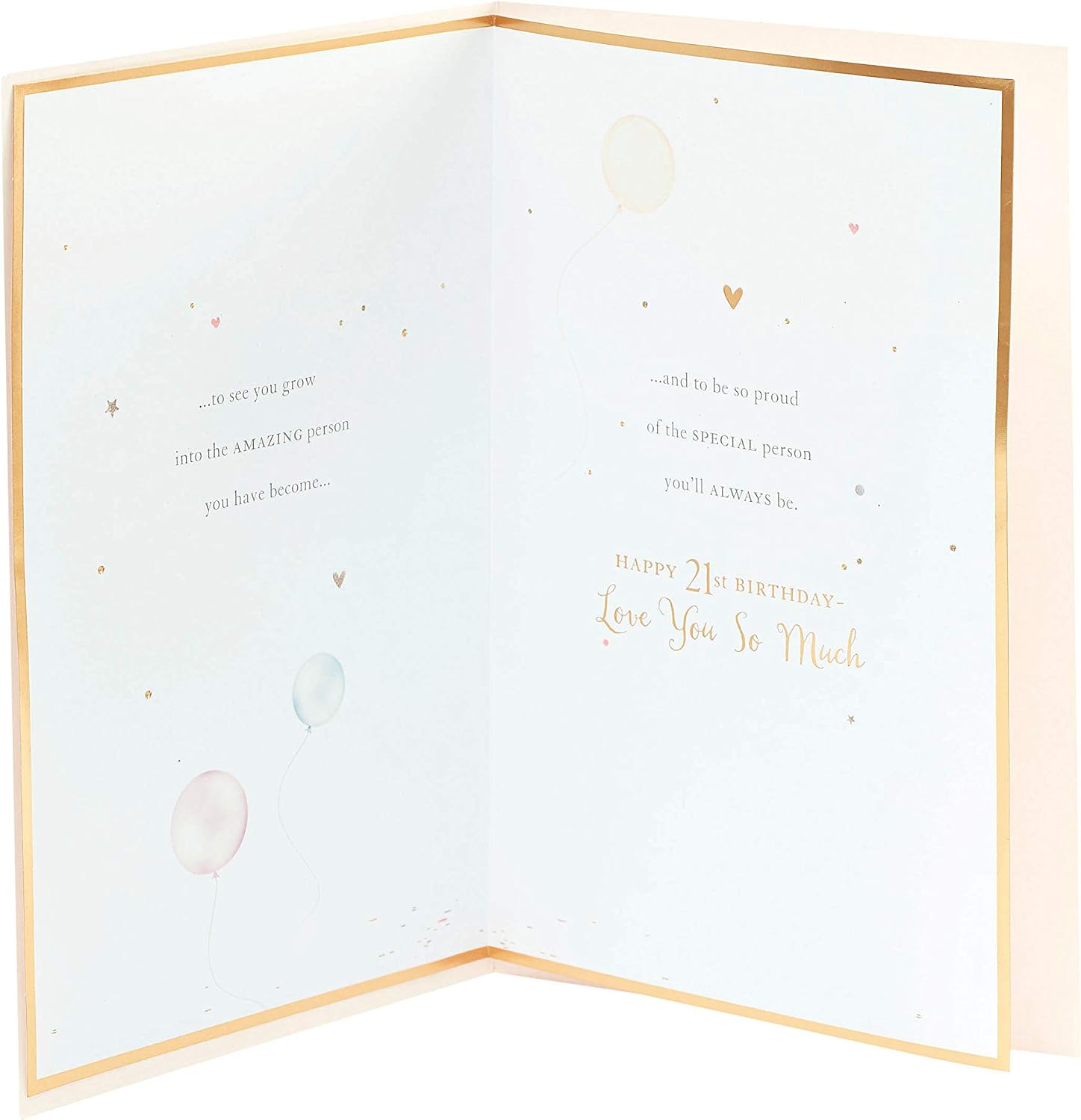 Daughter 21st Birthday Card - Daughter Birthday Card - 21st Birthday Card Female - Finished with Gold Glitter - Image 3