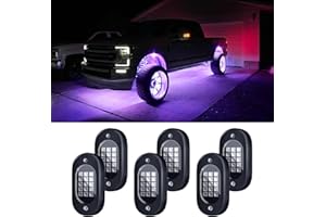Honalia LED Rock Lights for Trucks 6 pods, RGB Rock Lights Kits with APP Control for ATV Golf Cart RZR