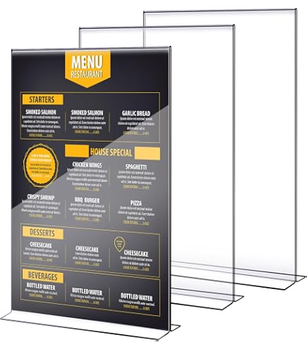 BeapTcely Clear Acrylic Sign Holders (11"x17") – Horizontal T-Shaped Display Stands For Menus, Photos, Flyers – 4 Pack - View #12