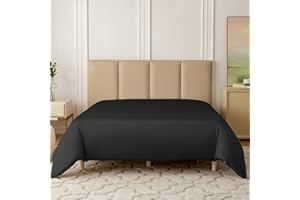 THXSILK 22 Momme 1 Pcs Silk Duvet Cover, 100% Top Grade Pure Mulberry Silk Upscale Series Comforter Cover with Zipper (Queen, Black)