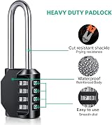 BeskooHome Combination Padlock Heavy Duty 4-Digit Weatherproof 2.5 inch Shackle view 2