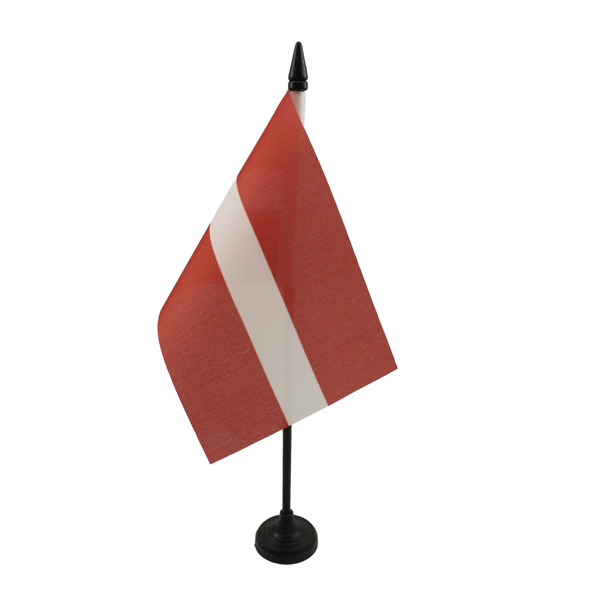 AZ FLAG - Latvia Table Flag 4'' x 6'' - Latvian Office Mini Banner 100% Polyester 15 x 10 cm - Mini Desk Flag with 10'' Pole and Black Plastic Base