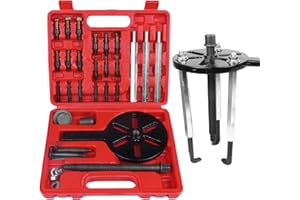 SEEKSELF 21-in-1 Bearing Puller Set for Internal External Bearings, Blind Hole Bearing Extractor, 3-Jaw Hook Puller, Bearing Removal Tool (Red)