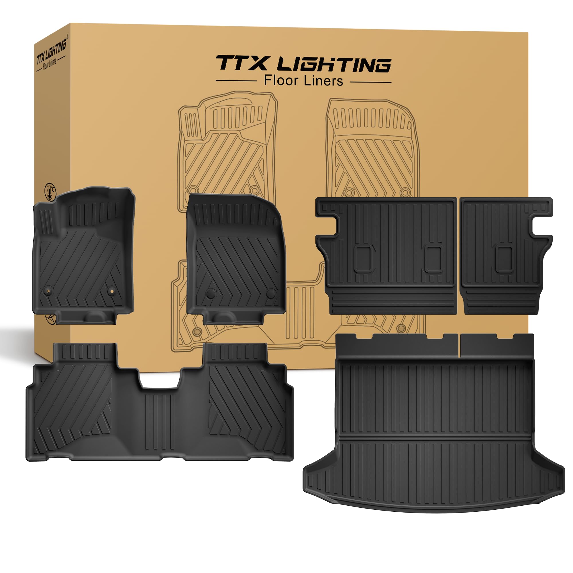 2024 2025 2026 Prologue Floor Mats & Cargo Liner & Backrest Mat Fit for Honda Prologue & Chevrolet Blazer EV - All Weather Floor Liners Trunk Mat Back Seat Cover Prologue Accessories Black Image