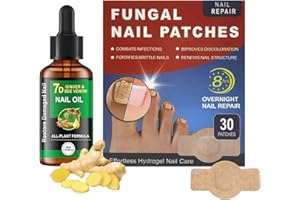 30 Fungal Nail Patches with 7 Days Toenail Fungus Treatment Kit, Extra Strength fungal Repair for Thick, Yellow, Damaged Nail