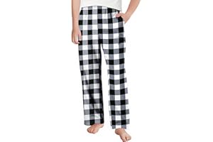 Arshiner Boys Pajama Pants Long Sleep Plaid Pants Soft Lounge Pj Bottoms with Pockets