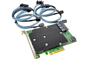 YiBaoTong SAS9300-16i LSI 9300-16i16-Port 12Gb/s SAS-3 SAS/SATA PCIe HBA IT Model ZFS TrueNAS UnRAID 4*SFF-8643 SATA Cable
