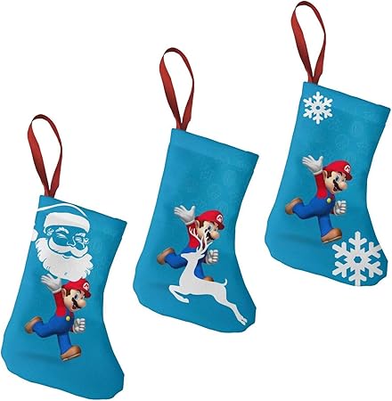 Amazon スーパーマリオ Super Mario 24 クリスマスの靴下 サンタクロース クリスマスツリー 飾り クリスマス靴下 プレゼントバッグ クリスマスツリー 壁掛け 装飾 可愛い サンタクロース ギフト キャンディなど入れ 三本入り クリスマス雑貨 おもちゃ