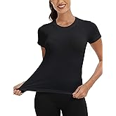 Nyvalle Workout Tops for Women Hip Length Athletic Running Gym Yoga Short Sleeve Shirts Seamless Breathable Crewneck Tees