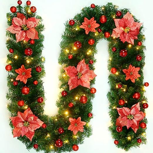 Amazon Com Kolodogo Christmas Garland 8 8ft Christmas Rattan