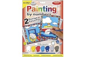 ROYAL & LANGNICKEL Royal Brush My First Paint by Number Kit, 8.75 by 11.375-Inch, Train and Boat, 2/pkg