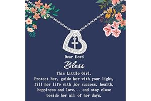 GLEZZA Cross Necklace for Daughter Baptism First Communion Confirmation Graduation Gifts for Daughter