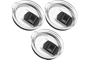 SOONSURE 20 oz Tumbler Lid, Replacement Lids Compatible for YETI 20 oz Tumbler, 10/24 oz Mug and 10 oz Lowball, 3 Pack Travel Spill Proof Cup Lids Covers with Magnetic Slider Switch, BPA Free