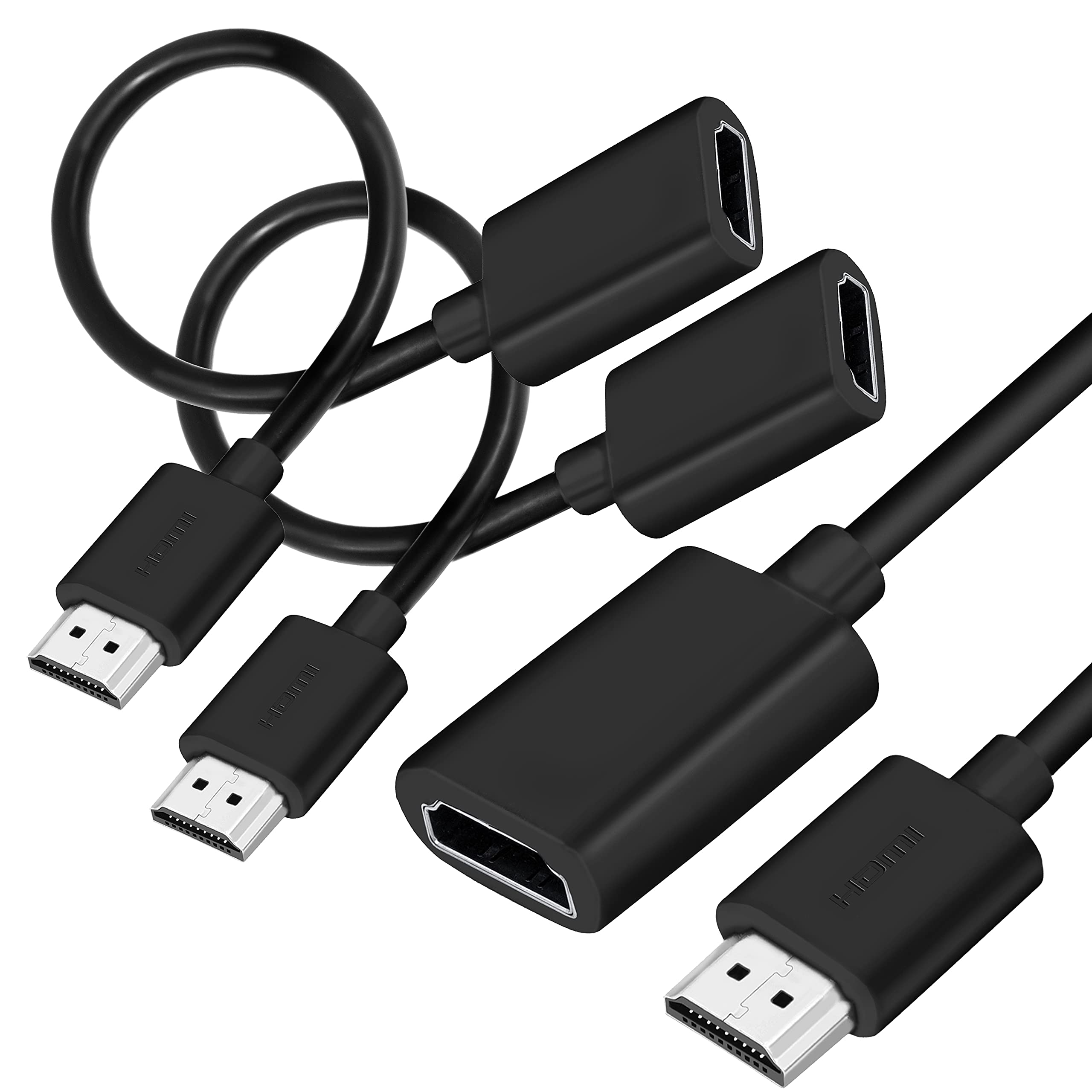 Photo 1 of SaiTech IT 2 Pack 19 Pin Male to Female HDMI Extension Cable Support 4K 1080P HDMI Extender Adapter Converter Compatible for TV Stick DVD HDTV LCD HD TV – (1FT, Black)