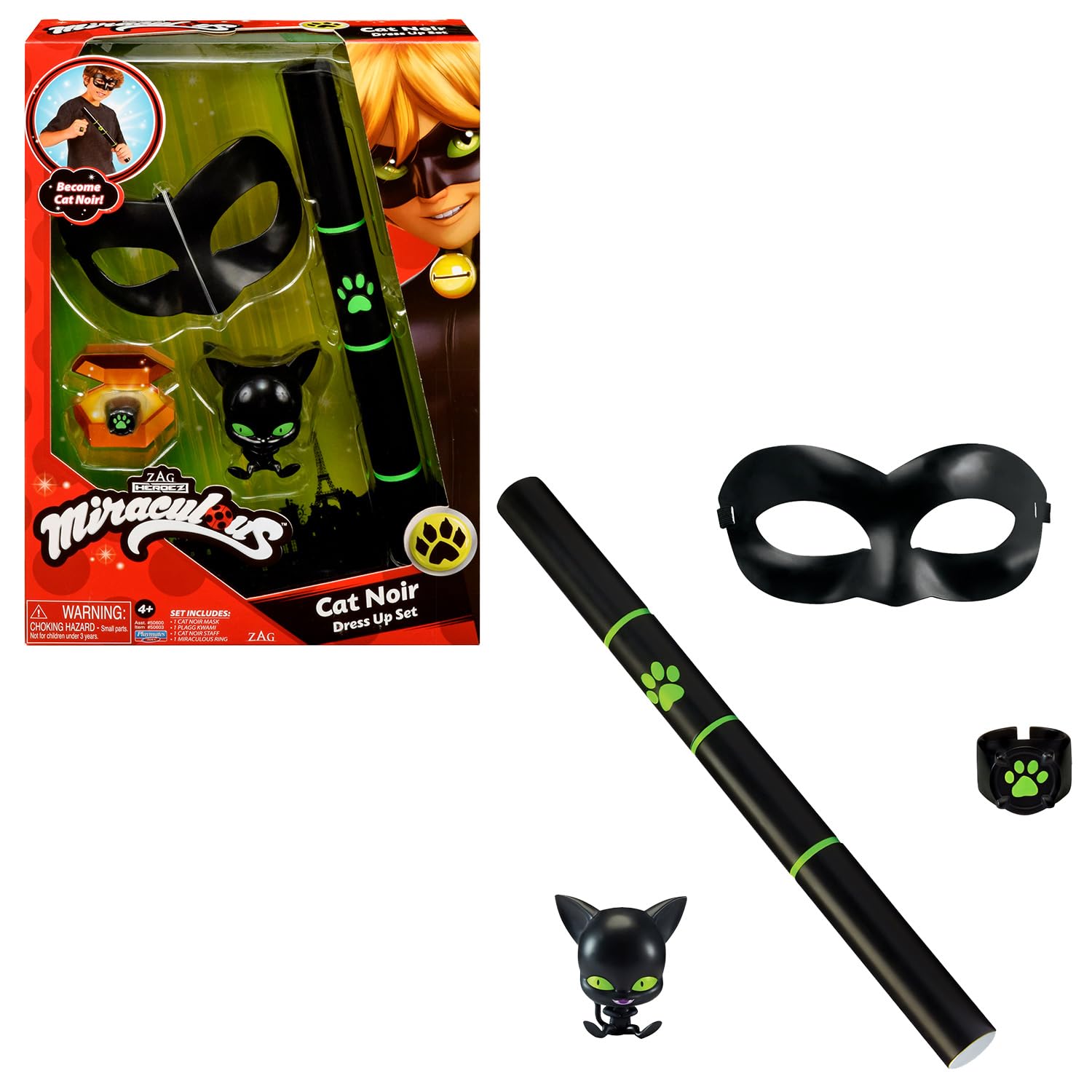 Miraculous: Tales of Ladybug and Cat Noir Role Play Set | Costume Kids Fancy Dress Set With Mask and Accessories | Superhero Costumes for Girls and Boys