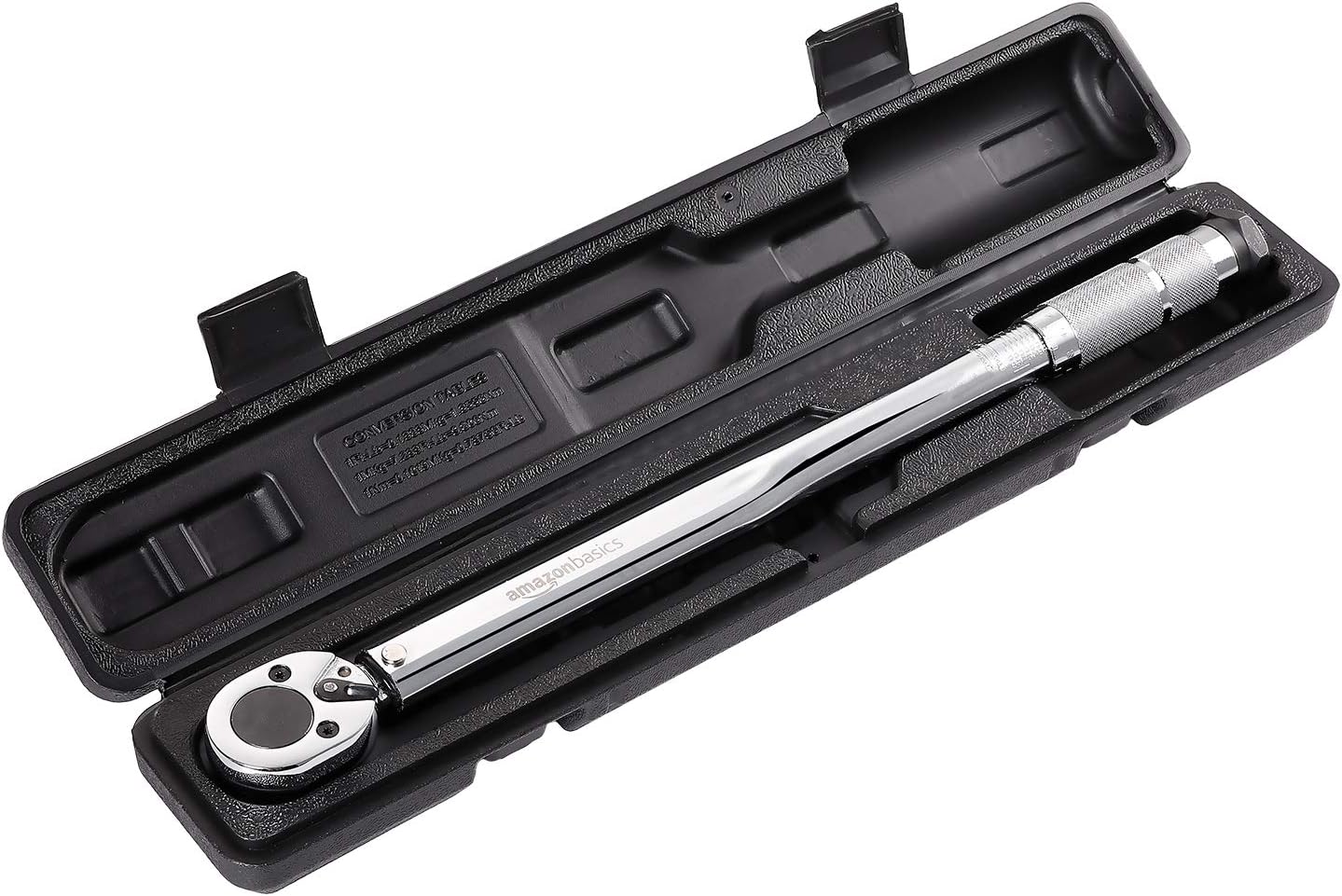 Amazon Basics 1/2 Inch Drive Click Heavy-Duty Torque Wrench, 25-250 ft.-lb, 33.9-338.9 Nm, Chrome - Image 3