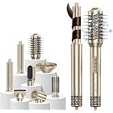 DORISILK 8 in 1 Hair Styler & Hair Dryer Brush Blow Dryer, 110,000 RPM High-Speed Hot Brush Styler and Auto Wrap Curlers, Ionic Smooth for Straightening Curling Volumizing Fast Drying, Champagne Gold