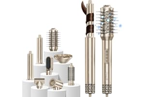 DORISILK 8 in 1 Hair Styler & Hair Dryer Brush Blow Dryer, 110,000 RPM High-Speed Hot Brush Styler and Auto Wrap Curlers, Ion