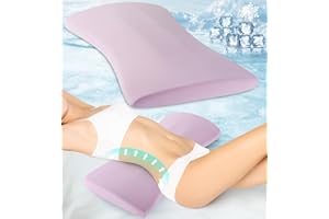 vamorry Lumbar Support Pillow for Bed – Memory Foam Waist Pillow with Cooling Cover for Comfortable Back Support – Bolster Pillow for Side, Back & Stomach Sleepers – for Bed, Sofa, Car