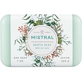 Mistral South Seas Classic French Bar Soap for Women &amp; Men, 2 x 7 oz | Triple-Milled Luxury Natural Body Soap, Organic Shea Butter &amp; Olive Oil, Long-Lasting, Moisturizing, Made in France