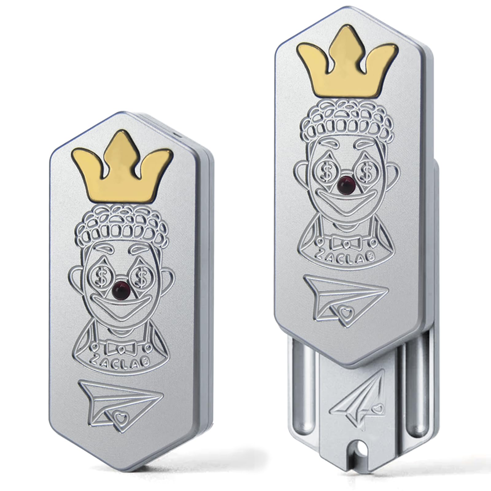 HIDEDC Plane Fidget Slider, Aluminum Mechanical Fidget Slider EDC Fidget Toys Adults Stress Relief Toy Gadgets for Men, Executive Desk Toy for Keep Focus & Anxiety Relief (Silver)