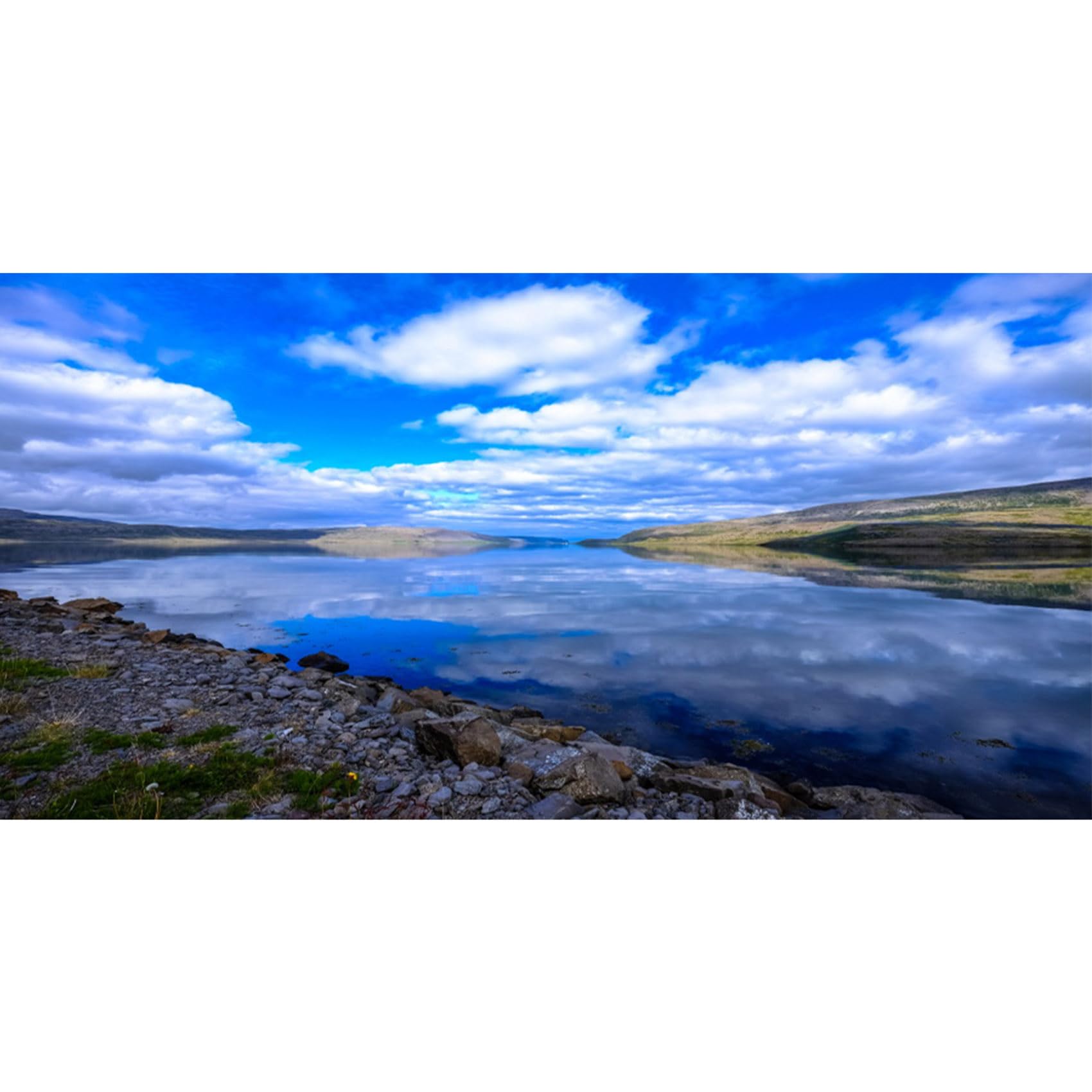 MIRRORANG 76x46cm Scenery Terrarium Background Blue Lake Sky Clouds Rock Reptile Habitat Background Tropical Fish Tank Aquarium Background