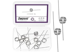 Swpeet 10Pcs 180 Degree Stainless Steel Torsional Springs 1.5mm Wire Diameter 15mm Outside Diameter, 50mm Tiny Torsional Spri
