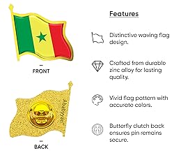 Senegal Flag Lapel Pin - Enamel Metal National