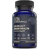 NEUROACT Brain Health Memory, Focus, Concentration, Mental Clarity with CognatiQ, Vitamin B3 & B6 | Manage Stress & Elevate Mood | Holistic Brain Health Formula, Sustained Energy & Well Being