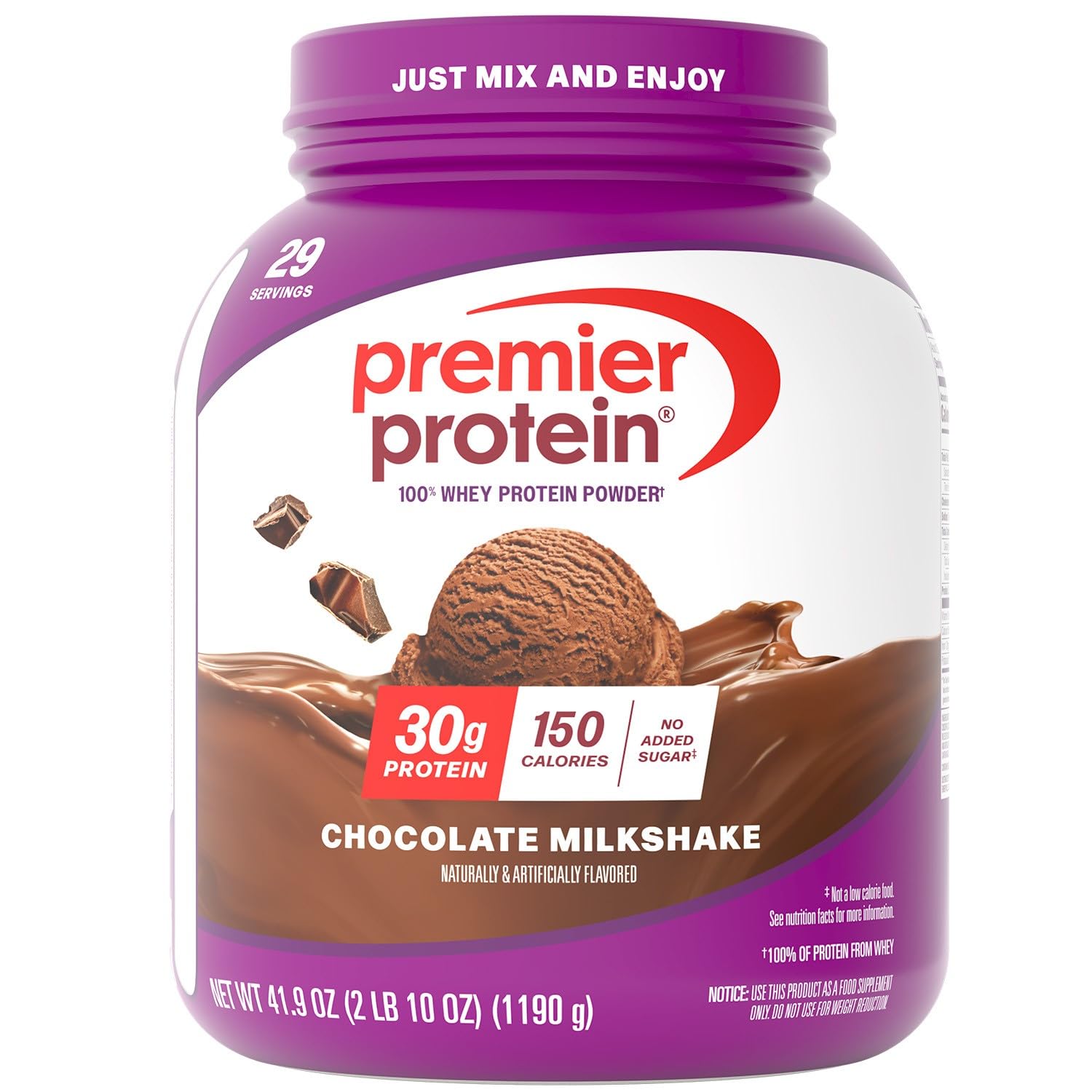 Premier Protein 30g High Protein Powder, 100% Whey, Chocolate, 29 Servings