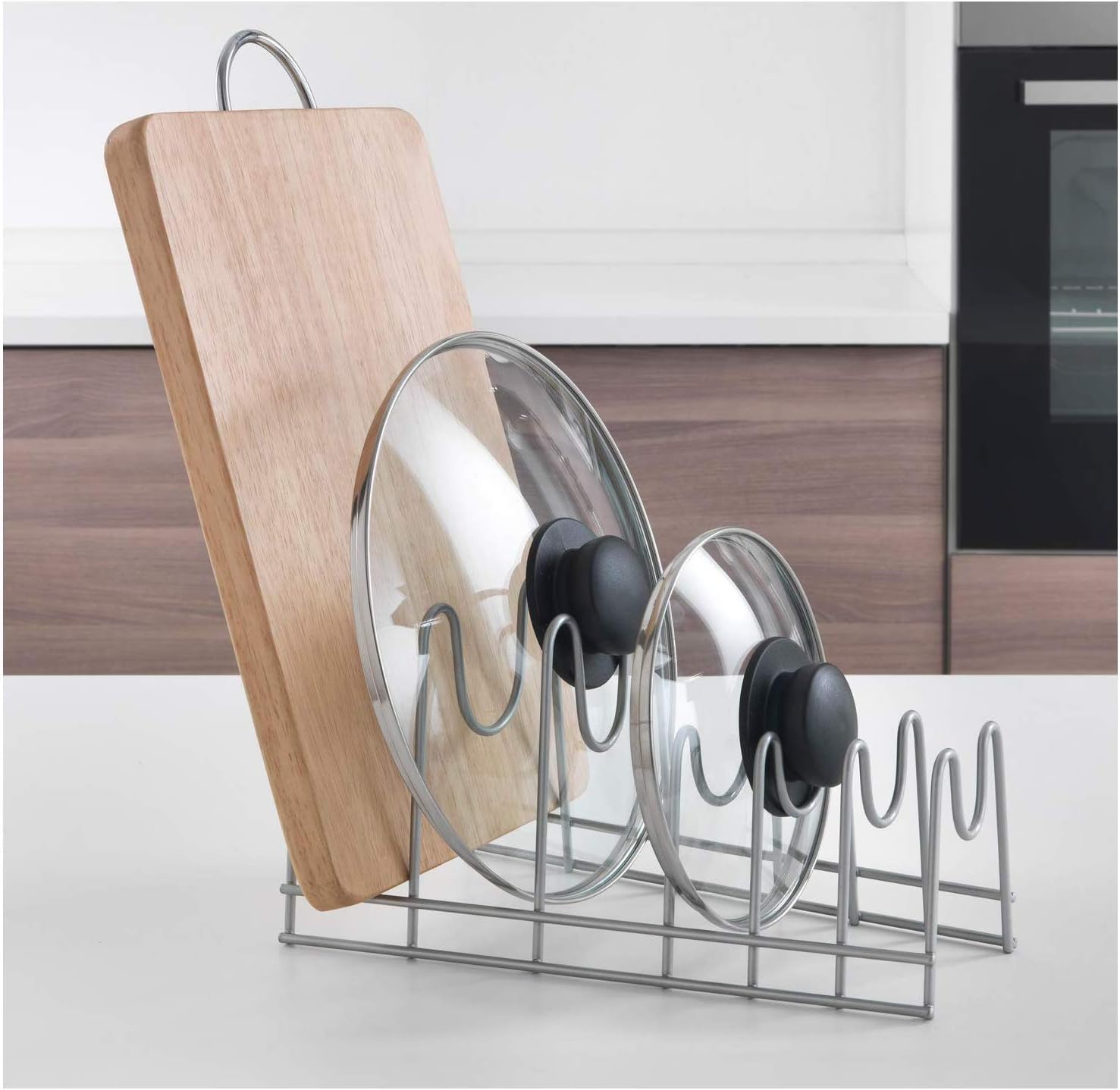 Metaltex Lido Pot Lid Holder, Space-saving Organiser for Kitchen Cooking Accessories Pans and Chopping Boards - Image 3