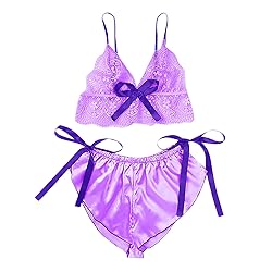 Women's Nightgown Two Piece Lace Satin Spaghetti