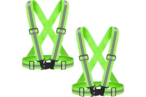 Fepdiu High Visibility Reflective Vest Safety Vest Running Reflective Gear Adjustable Reflective Vest for Walking,Jogging,Hiking,Night Cycling