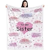 INXENG Sister Blanket Gift - Christmas Birthday Gifts for Sisters, Sisters Gifts from Sister, to My Sis Throw Blanket, 50"x60"