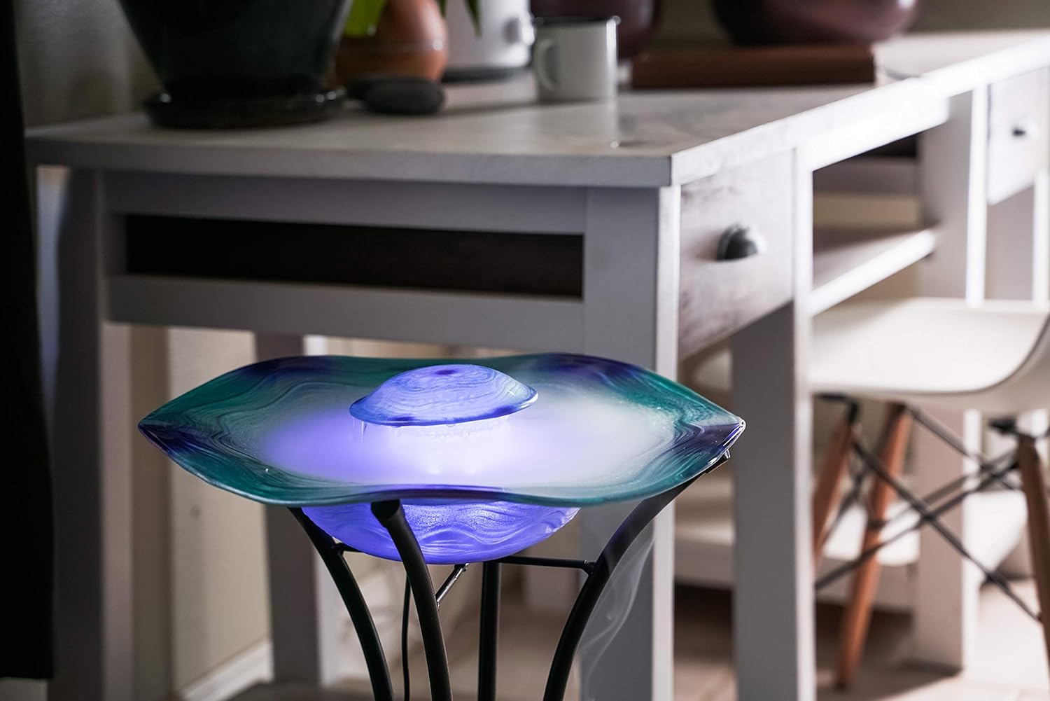 Amazon Com Xbrand Fm868bl Floor Aromatherapy Mist Fountain Aroma Diffuser W Inline Control 25 Inch Tall Blue Home Kitchen